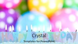  Presentation with candles - Colorful presentation theme enhanced with colorful happy birthday candles backdrop and a arctic colored foreground