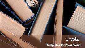  Presentation with jane austen books - Beautiful theme featuring colorful hardback and paperback books backdrop and a tawny brown colored foreground