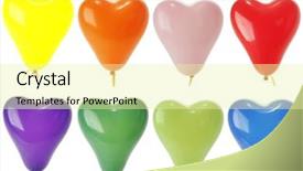  Presentation with blue orange white - Slides with colorful heart shape balloons yellow background and a blonde colored foreground