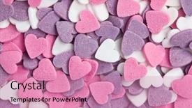  Presentation with candy heart - Colorful theme enhanced with colorful hearts background backdrop and a coral colored foreground