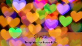  Presentation with illumination - Cool new presentation design with colorful-hearts-illumination-for-holiday backdrop and a gold colored foreground