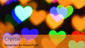  Presentation with illumination - Theme featuring colorful-hearts-illumination-for-holiday background and a gold colored foreground