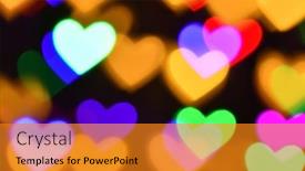  Presentation with illumination - Colorful theme enhanced with colorful-hearts-illumination-for-holiday backdrop and a gold colored foreground