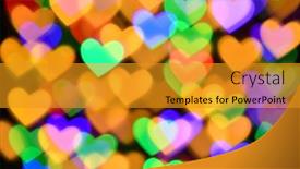  Presentation with illumination - Audience pleasing PPT layouts consisting of colorful-hearts-illumination-for-valentine backdrop and a gold colored foreground
