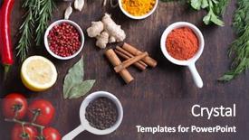  Presentation with herb - PPT layouts having colorful herbs and spices selection background and a  colored foreground