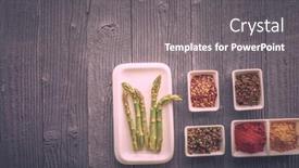  Presentation with herbs - Presentation theme enhanced with colorful-herbs-and-spices background and a gray colored foreground