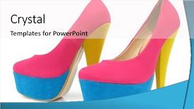  Presentation with pump - Slides with colorful high heels pump shoes background and a white colored foreground