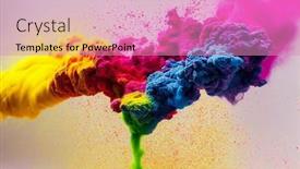  Presentation with holi festival - Presentation design consisting of colorful-holi-paint-powder-explosion background and a coral colored foreground