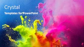  Presentation with holi festival - Slides with colorful-holi-paint-powder-explosion background and a teal colored foreground