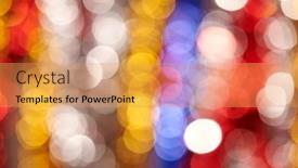  Presentation with holiday - Audience pleasing PPT theme consisting of colorful-holiday-boke-photo backdrop and a yellow colored foreground