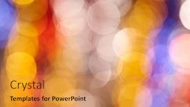  Presentation with holiday - PPT theme with colorful-holiday-bokeh-photo background and a gold colored foreground