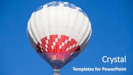  Presentation with sky blue - Slides having colorful hot air balloon flying background and a teal colored foreground