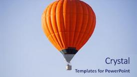  Presentation with balloon - Colorful presentation design enhanced with colorful hot air balloon flying backdrop and a light blue colored foreground