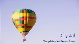  Presentation with animated hot air balloon - Presentation design featuring colorful hot air balloon flying background and a  colored foreground