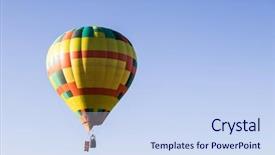  Presentation with animated hot air ballon - Beautiful PPT layouts featuring colorful hot air balloon flying backdrop and a  colored foreground