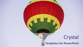  Presentation with sky blue - PPT layouts consisting of colorful hot air balloon flying background and a  colored foreground