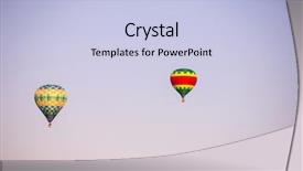  Presentation with sky blue - Theme with colorful hot air balloon flying background and a  colored foreground