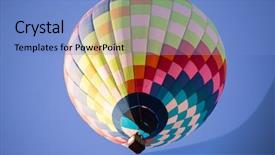  Presentation with animated hot air ballon - Audience pleasing theme consisting of colorful hot air balloon flying backdrop and a  colored foreground