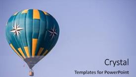  Presentation with sky blue - PPT layouts featuring colorful hot air balloon flying background and a  colored foreground