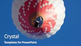  Presentation with animated hot air balloon - PPT theme having colorful hot air balloon flying background and a ocean colored foreground