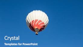  Presentation with blue sky - Audience pleasing slides consisting of colorful hot air balloon flying backdrop and a teal colored foreground