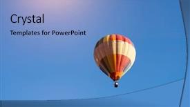  Presentation with sky blue - Theme featuring colorful hot air balloon flying background and a light blue colored foreground