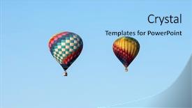  Presentation with animated hot air ballon - Theme enhanced with colorful hot air balloon flying background and a light blue colored foreground