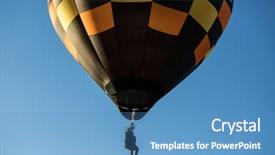  Presentation with sky blue - Colorful slide deck enhanced with colorful hot air balloon flying backdrop and a teal colored foreground