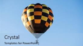  Presentation with animated hot air ballon - Theme having colorful hot air balloon flying background and a light blue colored foreground