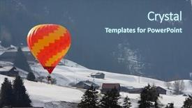  Presentation with balloon - PPT layouts with colorful hot air balloon flying background and a ocean colored foreground