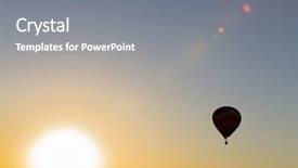  Presentation with blue balloons - PPT layouts with air balloons against a blue background and a gray colored foreground