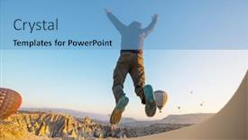  Presentation with hot air balloons - Beautiful theme featuring colorful-hot-air-balloons backdrop and a light blue colored foreground