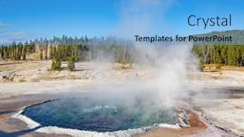  Presentation with yellowstone - Slide deck featuring colorful-hot-water-pool background and a  colored foreground