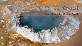  Presentation with yellowstone - Presentation theme featuring colorful-hot-water-pool background and a coral colored foreground