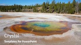  Presentation with yellowstone - Amazing PPT layouts having colorful hot water pool in the yellowstone national park usa backdrop and a coral colored foreground