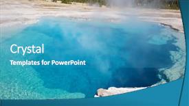  Presentation with water park - Presentation theme featuring colorful hot water pool background and a teal colored foreground