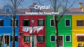  Presentation with venice - Presentation design consisting of colorful houses in burano venice background and a teal colored foreground