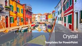  Presentation with venice - Slides featuring colorful houses in burano venice background and a gray colored foreground