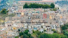  Presentation with medieval - PPT layouts consisting of medieval village ragusa in sicily background and a light gray colored foreground