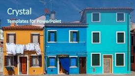  Presentation with venice - PPT theme with colorful houses on burano island background and a ocean colored foreground