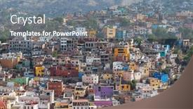  Presentation with mexico city - Slides enhanced with colorful-houses-on-the-slot background and a gray colored foreground