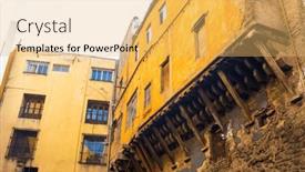  Presentation with mexico city - Presentation theme having colorful-houses-on-the-slot background and a yellow colored foreground