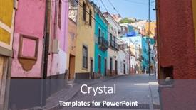  Presentation with mexico city - Presentation theme featuring colorful-houses-on-the-slot background and a gray colored foreground