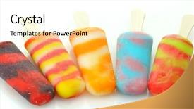  Presentation with cream - PPT theme with colorful ice cream pops background and a white colored foreground