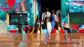  Presentation with women india - Audience pleasing presentation design consisting of colorful-indian-women-visiting backdrop and a red colored foreground