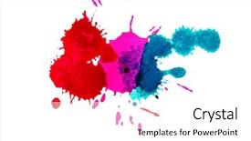  Presentation with ink blot - Audience pleasing presentation theme consisting of colorful ink blot on white backdrop and a white colored foreground
