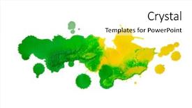  Presentation with ink blot - Amazing PPT theme having colorful ink blot on white backdrop and a white colored foreground