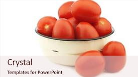  Presentation with enamel - Theme consisting of colorful italian roma tomato background and a lemonade colored foreground