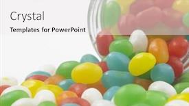  Presentation with jelly bean - Beautiful presentation theme featuring colorful-jelly-bean-pour backdrop and a white colored foreground