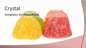  Presentation with jelly - Amazing slide deck having colorful jelly beans isolated backdrop and a sky blue colored foreground